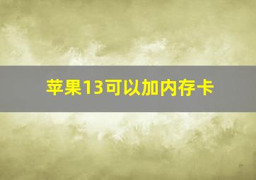 苹果13可以加内存卡