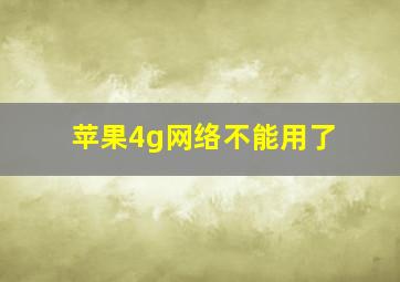 苹果4g网络不能用了