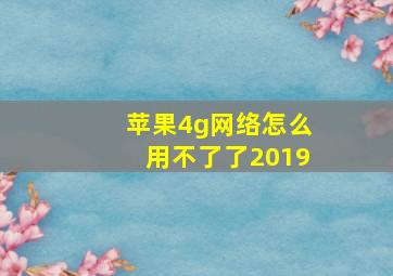 苹果4g网络怎么用不了了2019