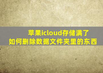 苹果icloud存储满了如何删除数据文件夹里的东西