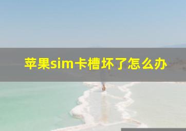 苹果sim卡槽坏了怎么办