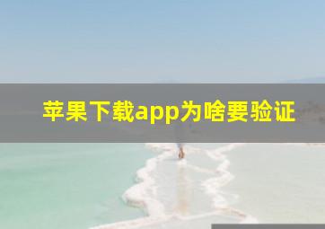 苹果下载app为啥要验证