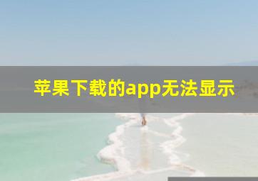 苹果下载的app无法显示