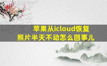 苹果从icloud恢复照片半天不动怎么回事儿