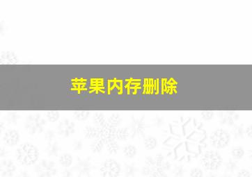 苹果内存删除