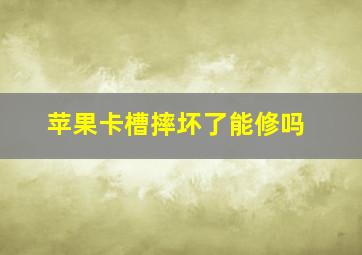 苹果卡槽摔坏了能修吗