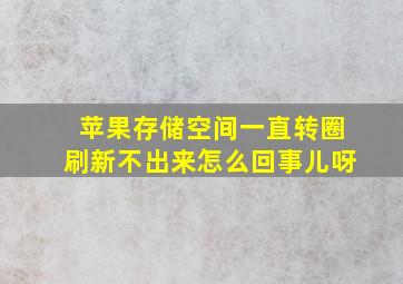 苹果存储空间一直转圈刷新不出来怎么回事儿呀