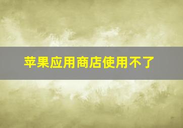 苹果应用商店使用不了