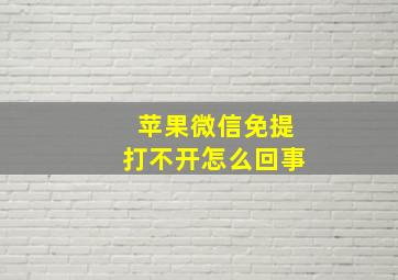 苹果微信免提打不开怎么回事