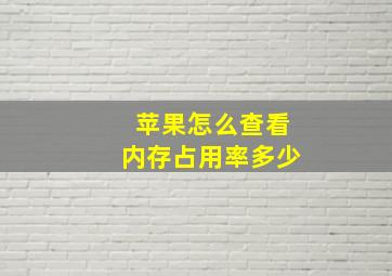 苹果怎么查看内存占用率多少