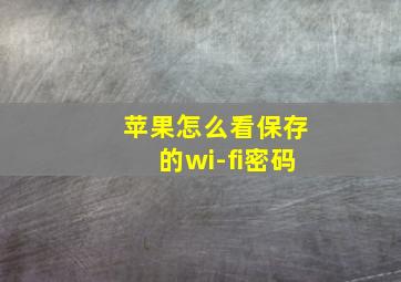 苹果怎么看保存的wi-fi密码