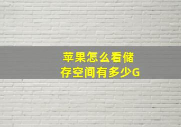 苹果怎么看储存空间有多少G