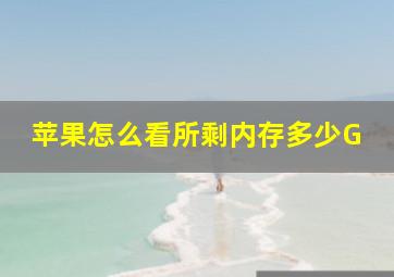 苹果怎么看所剩内存多少G