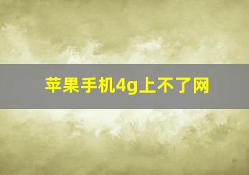 苹果手机4g上不了网