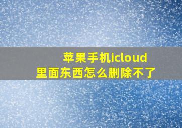 苹果手机icloud里面东西怎么删除不了