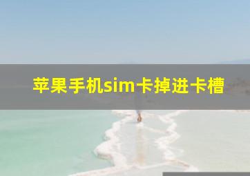 苹果手机sim卡掉进卡槽