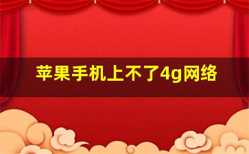 苹果手机上不了4g网络