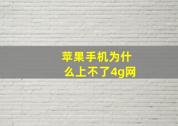 苹果手机为什么上不了4g网