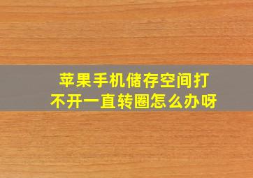 苹果手机储存空间打不开一直转圈怎么办呀