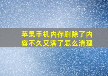 苹果手机内存删除了内容不久又满了怎么清理