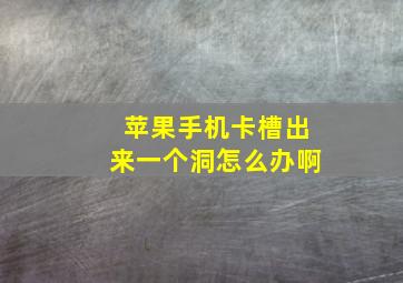 苹果手机卡槽出来一个洞怎么办啊