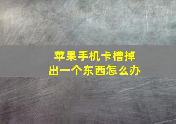 苹果手机卡槽掉出一个东西怎么办