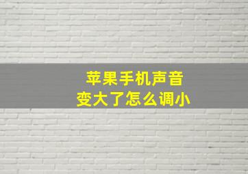 苹果手机声音变大了怎么调小