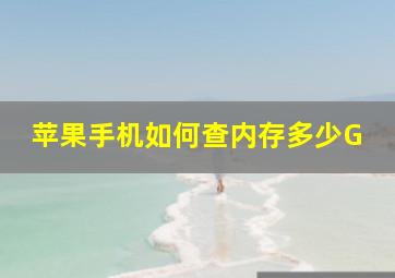 苹果手机如何查内存多少G