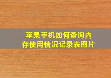 苹果手机如何查询内存使用情况记录表图片