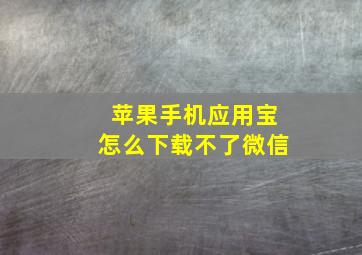 苹果手机应用宝怎么下载不了微信