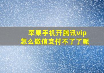 苹果手机开腾讯vip怎么微信支付不了了呢