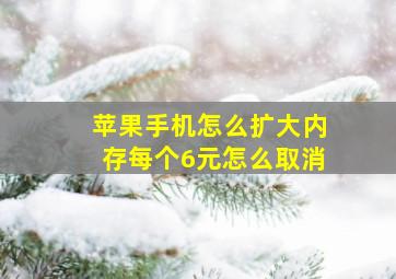 苹果手机怎么扩大内存每个6元怎么取消