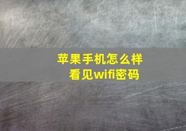 苹果手机怎么样看见wifi密码