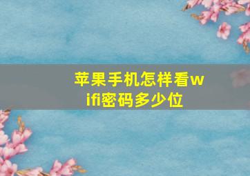 苹果手机怎样看wifi密码多少位