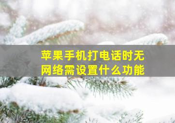 苹果手机打电话时无网络需设置什么功能