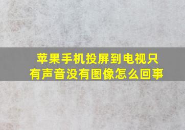 苹果手机投屏到电视只有声音没有图像怎么回事