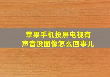 苹果手机投屏电视有声音没图像怎么回事儿