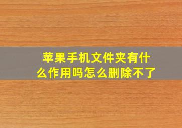 苹果手机文件夹有什么作用吗怎么删除不了