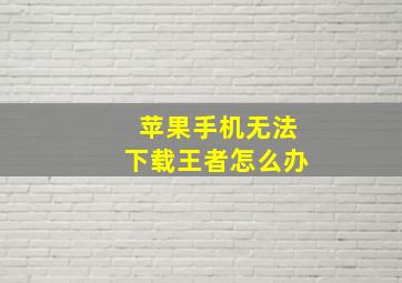 苹果手机无法下载王者怎么办