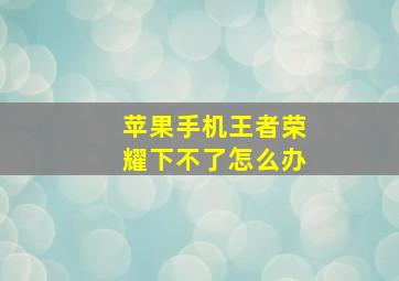 苹果手机王者荣耀下不了怎么办