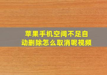 苹果手机空间不足自动删除怎么取消呢视频