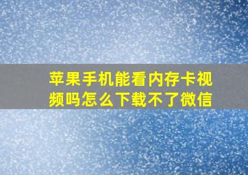 苹果手机能看内存卡视频吗怎么下载不了微信