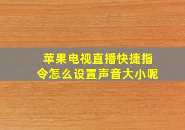 苹果电视直播快捷指令怎么设置声音大小呢