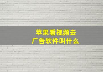 苹果看视频去广告软件叫什么