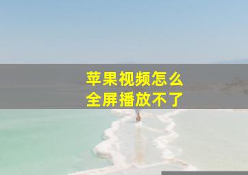 苹果视频怎么全屏播放不了