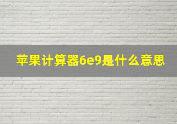 苹果计算器6e9是什么意思