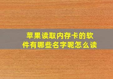 苹果读取内存卡的软件有哪些名字呢怎么读