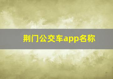 荆门公交车app名称