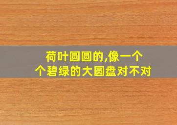 荷叶圆圆的,像一个个碧绿的大圆盘对不对