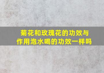 菊花和玫瑰花的功效与作用泡水喝的功效一样吗